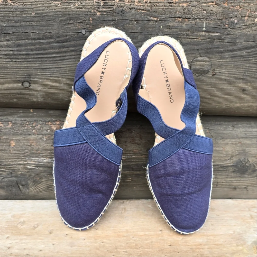 Lucky Brand Rifka Coastal Boho Slingback Espadrille Flats. Women's Size 8M